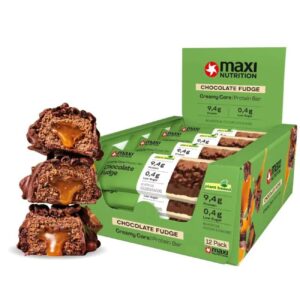 maxi nutrition vegan creamy core protein bar chocolate fudge 12 x 45 gr